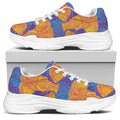 Yellow Mandala Elephant Pattern Print White Chunky Shoes