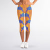 Yellow Mandala Elephant Pattern Print Women's Capri Leggings