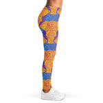 Yellow Mandala Elephant Pattern Print Women's Leggings