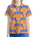 Yellow Mandala Elephant Pattern Print Women's Polo Shirt