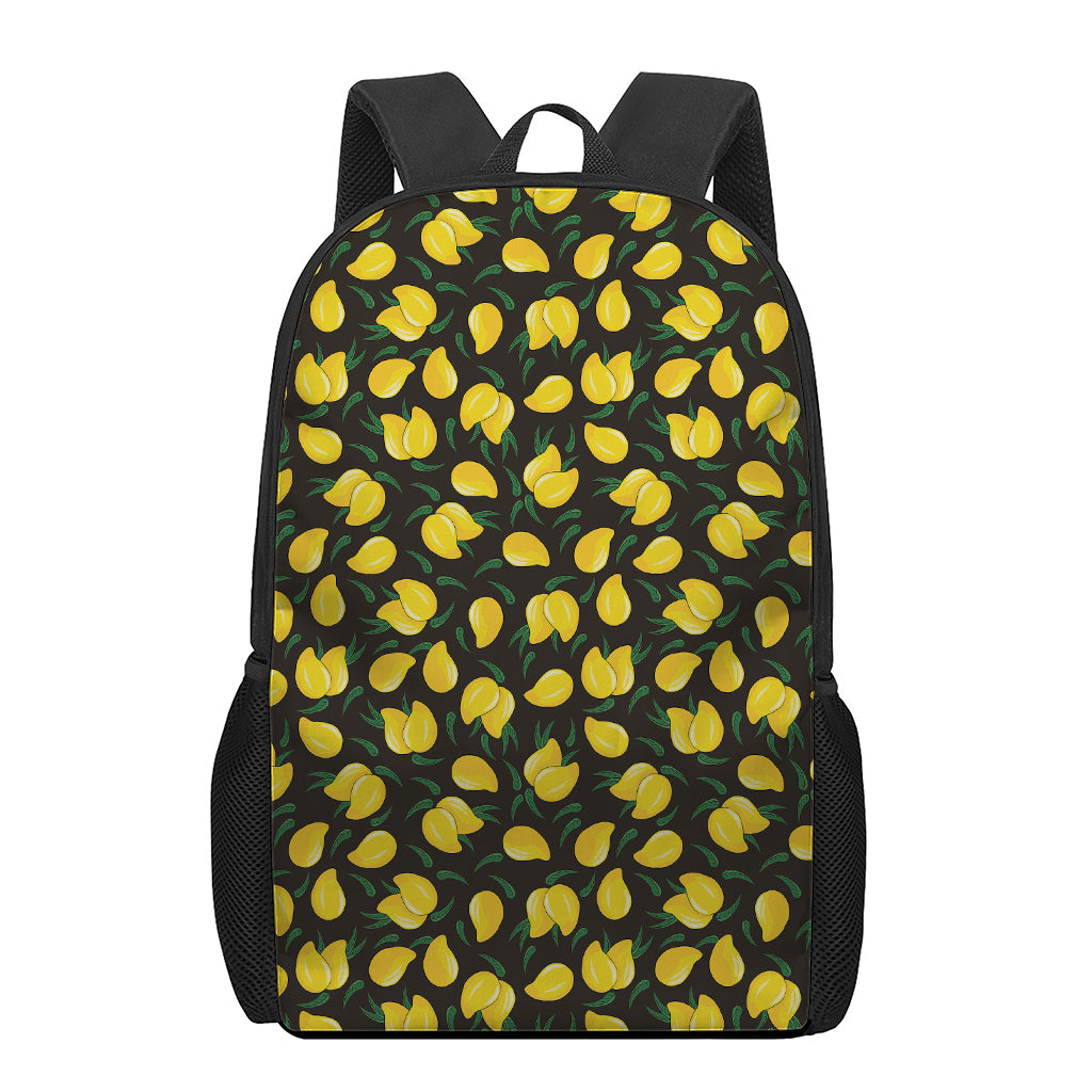 Yellow Mango Fruit Pattern Print 17 Inch Backpack