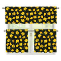 Yellow Mango Fruit Pattern Print 3 Piece Kitchen Curtains