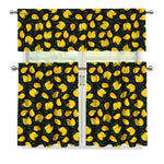 Yellow Mango Fruit Pattern Print 3 Piece Kitchen Curtains