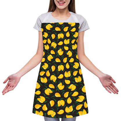 Yellow Mango Fruit Pattern Print Adjustable Apron