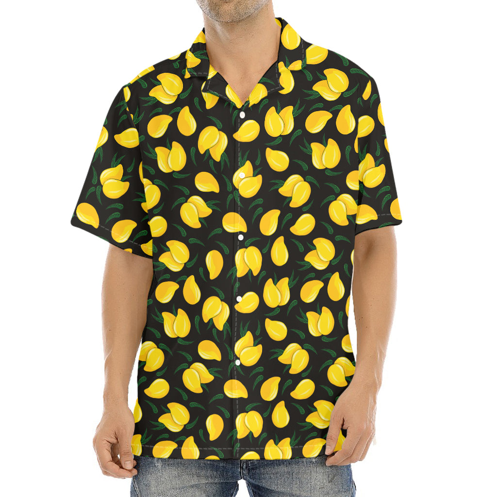 Yellow Mango Fruit Pattern Print Aloha Shirt