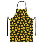 Yellow Mango Fruit Pattern Print Bib Apron With Pocket
