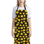 Yellow Mango Fruit Pattern Print Bib Apron With Pocket