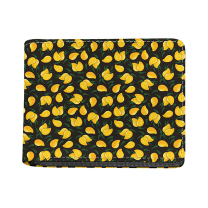 Yellow Mango Fruit Pattern Print Bifold Wallet
