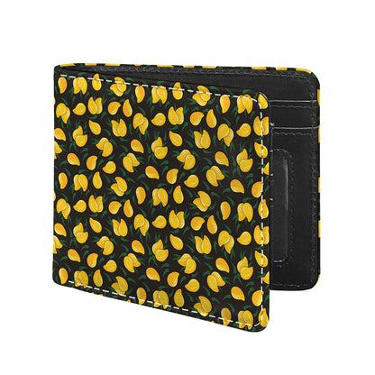Yellow Mango Fruit Pattern Print Bifold Wallet