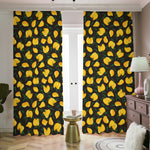 Yellow Mango Fruit Pattern Print Blackout Pencil Pleat Curtains