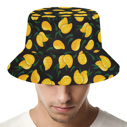 Yellow Mango Fruit Pattern Print Bucket Hat
