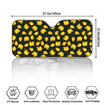 Yellow Mango Fruit Pattern Print Car Windshield Sun Shade