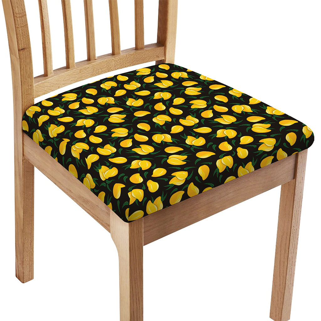Yellow Mango Fruit Pattern Print Chair Cushion Cover