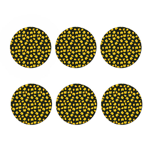 Yellow Mango Fruit Pattern Print Coaster Set