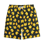 Yellow Mango Fruit Pattern Print Cotton Shorts