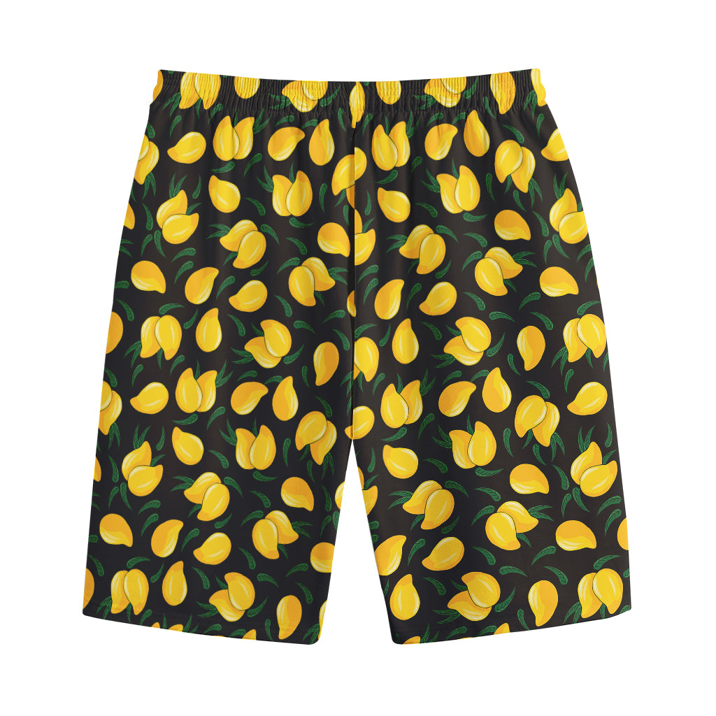 Yellow Mango Fruit Pattern Print Cotton Shorts