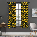 Yellow Mango Fruit Pattern Print Grommet Curtain Panels
