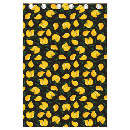 Yellow Mango Fruit Pattern Print Curtain