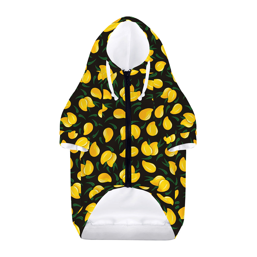 Yellow Mango Fruit Pattern Print Dog Zip Up Hoodie