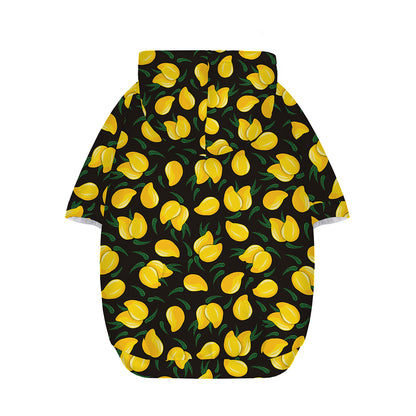 Yellow Mango Fruit Pattern Print Dog Zip Up Hoodie