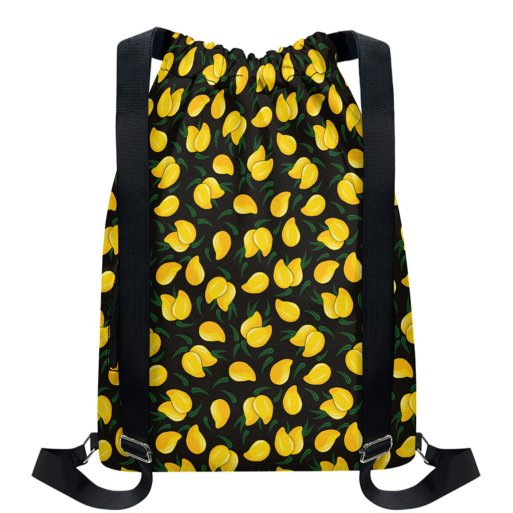 Yellow Mango Fruit Pattern Print Drawstring Backpack