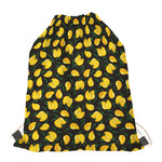 Yellow Mango Fruit Pattern Print Drawstring Bag
