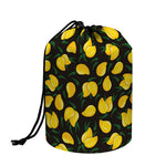 Yellow Mango Fruit Pattern Print Drawstring Makeup Bag