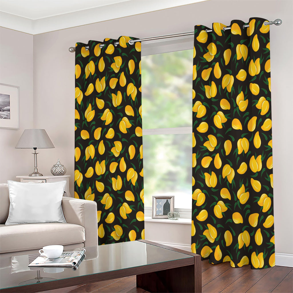 Yellow Mango Fruit Pattern Print Extra Wide Grommet Curtains