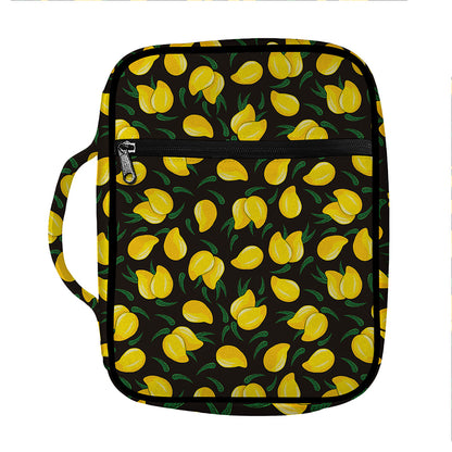 Yellow Mango Fruit Pattern Print Front Pocket Bible Bag
