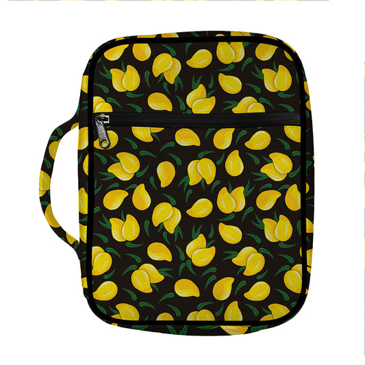 Yellow Mango Fruit Pattern Print Front Pocket Bible Bag
