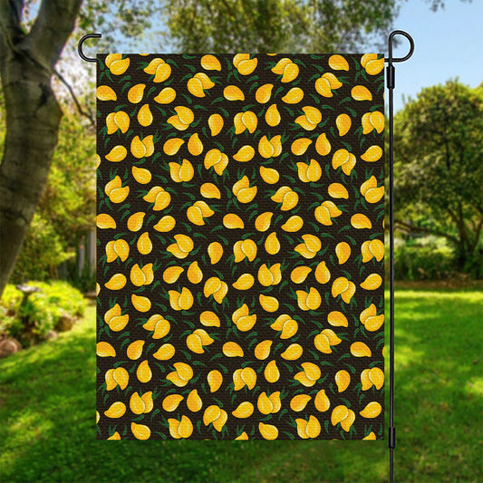 Yellow Mango Fruit Pattern Print Garden Flag