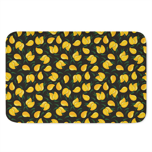 Yellow Mango Fruit Pattern Print Indoor Door Mat
