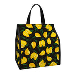 Yellow Mango Fruit Pattern Print Insulated Lunch Tote