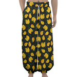 Yellow Mango Fruit Pattern Print Lantern Pants