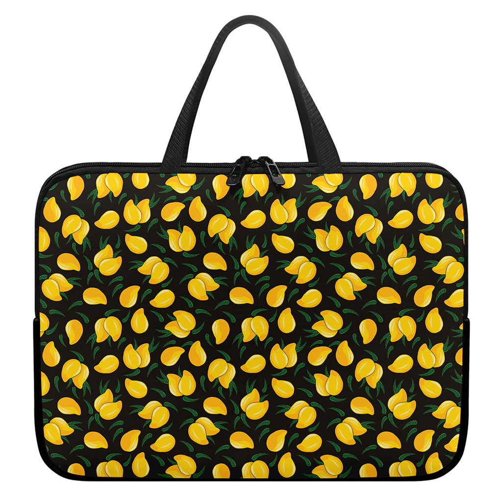 Yellow Mango Fruit Pattern Print Laptop Sleeve With Handle