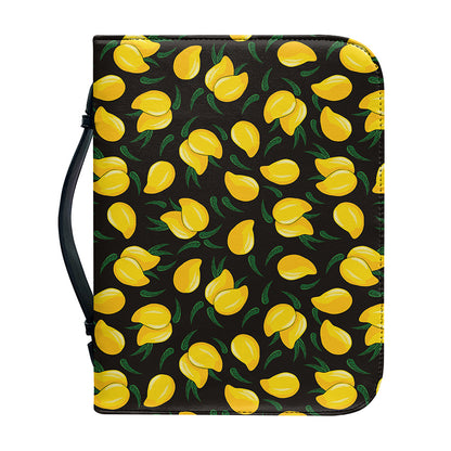 Yellow Mango Fruit Pattern Print Leather Bible Cover