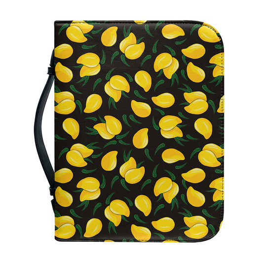Yellow Mango Fruit Pattern Print Leather Bible Cover