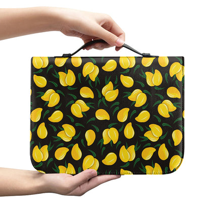 Yellow Mango Fruit Pattern Print Leather Bible Cover