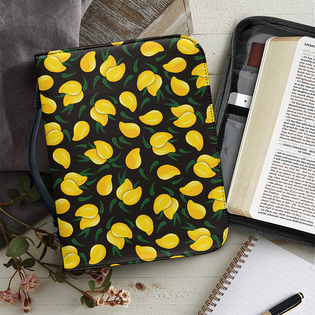 Yellow Mango Fruit Pattern Print Leather Bible Cover
