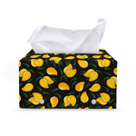 Yellow Mango Fruit Pattern Print Leather Tissue Box Cover