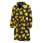 Yellow Mango Fruit Pattern Print Men's Bathrobe