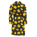 Yellow Mango Fruit Pattern Print Men's Bathrobe