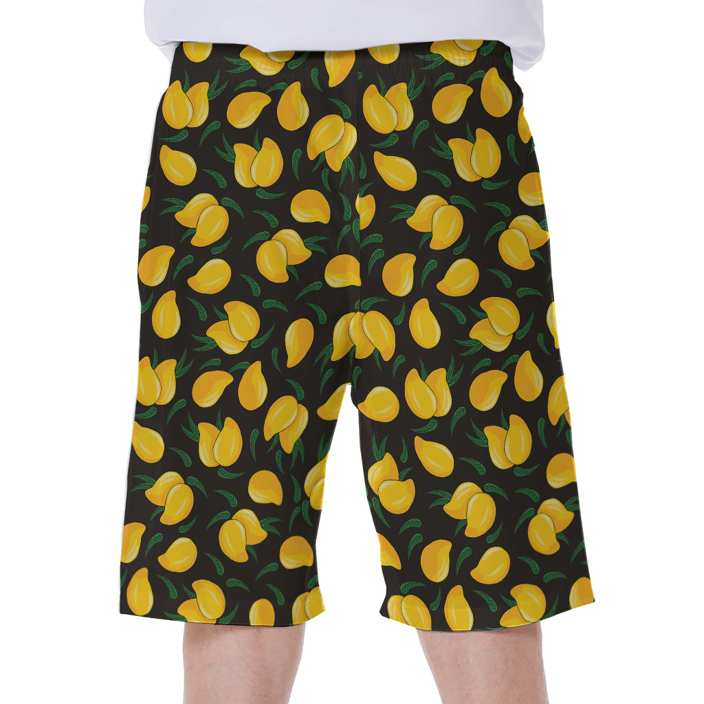Yellow Mango Fruit Pattern Print Men's Beach Shorts
