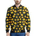 Yellow Mango Fruit Pattern Print Men's Bomber Jacket
