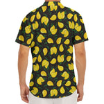 Yellow Mango Fruit Pattern Print Men's Deep V-Neck Shirt