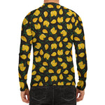 Yellow Mango Fruit Pattern Print Men's Long Sleeve Rash Guard