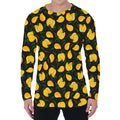 Yellow Mango Fruit Pattern Print Men's Long Sleeve T-Shirt