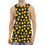 Yellow Mango Fruit Pattern Print Men's Muscle Tank Top
