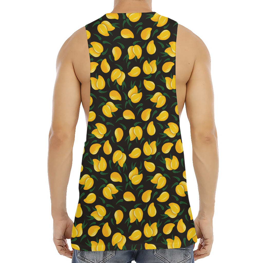 Yellow Mango Fruit Pattern Print Men's Muscle Tank Top
