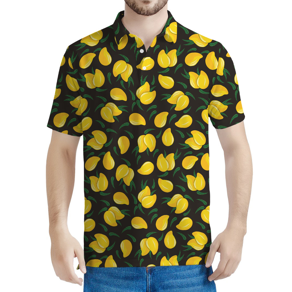 Yellow Mango Fruit Pattern Print Men's Polo Shirt